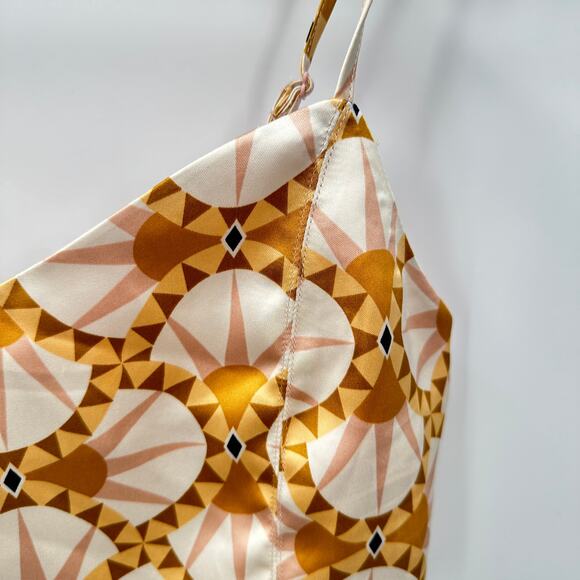 HOUSE OF HARLOW 1960's NWT Satin Geometric Crop Blouse // M - Picture 3 of 8